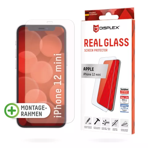 Displex Real Glass + Frame protecteur d&#039;&eacute;cran compatible avec iPhone 12 mini - transparent