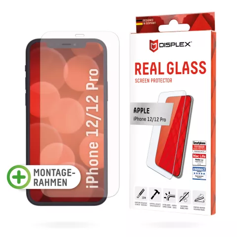 Protecteur d&#039;&eacute;cran Displex Real Glass + Frame pour iPhone 12 et iPhone 12 Pro - Transparent