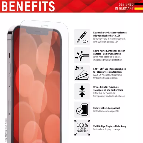 Displex Real Glass + Frame protecteur d&#039;&eacute;cran compatible avec iPhone 12 Pro Max - transparent