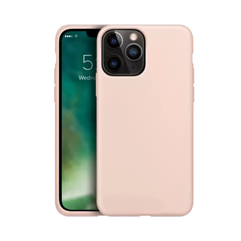 Xqisit Coque en silicone Anti Bac PC et coque en silicone compatible avec iPhone 13 Pro - rose