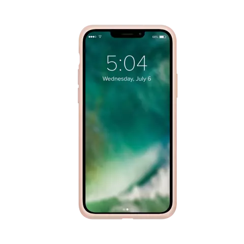 Xqisit Coque en silicone Anti Bac PC et coque en silicone compatible avec iPhone 13 Pro - rose