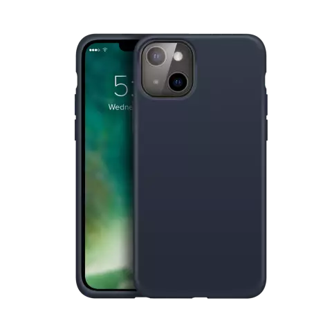 Xqisit Coque en silicone Anti Bac PC et coque en silicone compatible avec iPhone 13 - bleu
