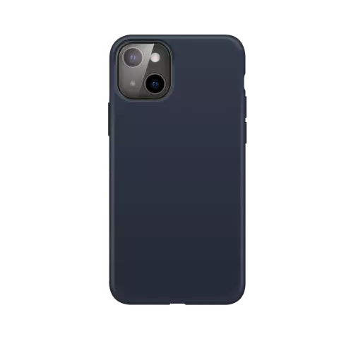 Xqisit Coque en silicone Anti Bac PC et coque en silicone compatible avec iPhone 13 - bleu