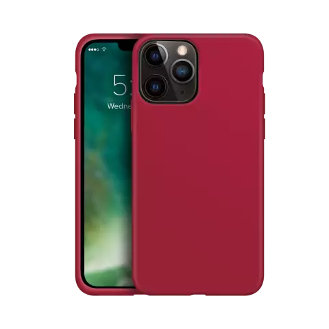 Xqisit Coque en silicone Anti Bac PC et coque en silicone compatible avec iPhone 13 Pro - rouge