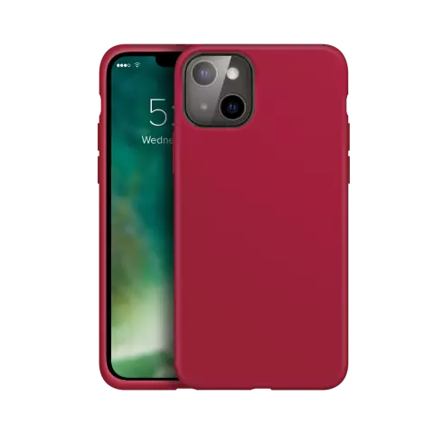 Xqisit Coque en silicone Anti Bac PC et coque en silicone compatible avec iPhone 13 - rouge