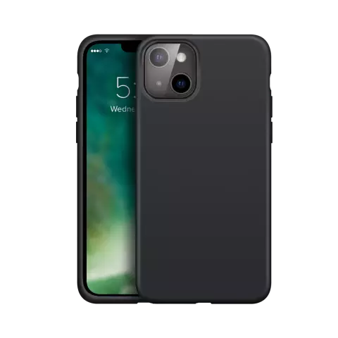 Xqisit Coque en silicone Anti Bac PC et coque en silicone compatible avec iPhone 13 mini - noir