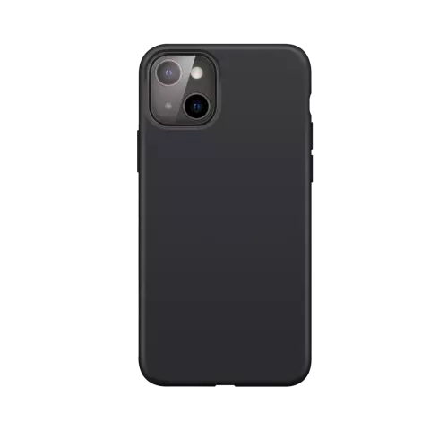 Xqisit Coque en silicone Anti Bac PC et coque en silicone compatible avec iPhone 13 mini - noir