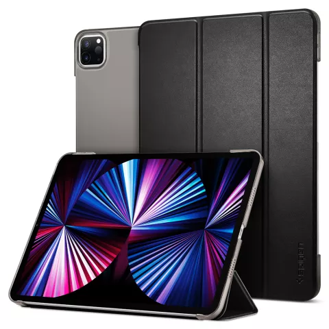 &Eacute;tui en similicuir Smart Fold de Spigen pour iPad Pro 11 (2018 2020 2021 2022) - Noir