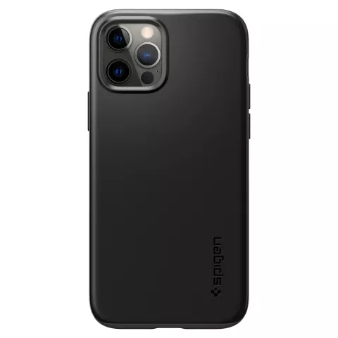 Spigen Thin Fit coque fine en polycarbonate compatible avec iPhone 12 et iPhone 12 Pro - noire
