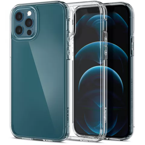 Coque Spigen Ultra Hybrid PU et TPU Air Cushion compatible avec iPhone 12 et iPhone 12 Pro - transparente