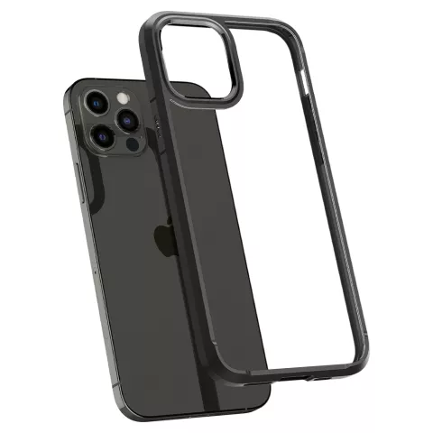 Coque Spigen Ultra Hybrid PU et TPU Air Cushion compatible avec iPhone 12 et iPhone 12 Pro - noir