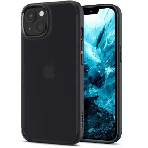 Coque Spigen Ultra Hybrid PU et TPU Air Cushion compatible avec iPhone 13 - noir