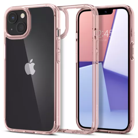 Coque Spigen Ultra Hybrid PU et TPU Air Cushion compatible avec iPhone 13 - rose
