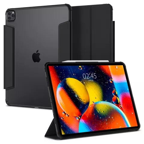 Housse en cuir artificiel Spigen Ultra Hybrid Pro compatible avec iPad Pro 12.9 (2021 2022) - noir