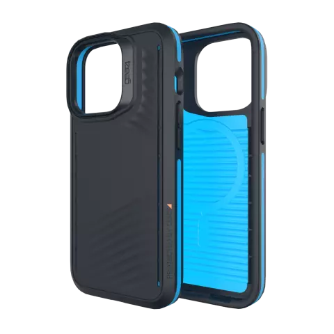 Coque Gear4 Vancouver Snap D3O compatible avec iPhone 13 Pro - noir et bleu