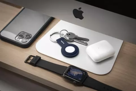 &Eacute;tui en silicone Laut Huex compatible avec Apple AirTag - bleu