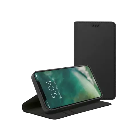 Xqisit Eco Wallet Selection Anti Bac biod&eacute;gradable compatible avec iPhone 12 Pro Max - noir