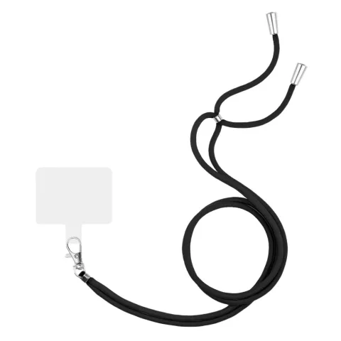 Cordon t&eacute;l&eacute;phonique multifonctionnel r&eacute;glable avec patch - Noir