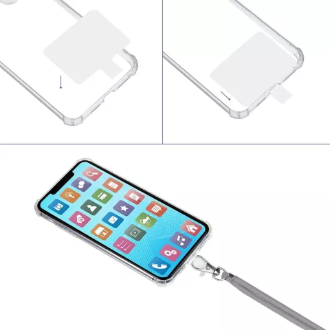 Cordon T&eacute;l&eacute;phonique Multifonctionnel Ajustable avec Patch - Gris