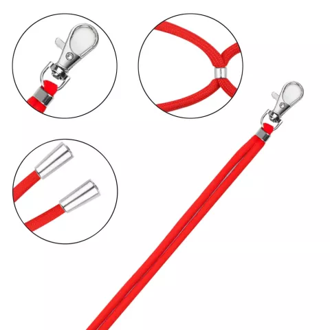 Cordon T&eacute;l&eacute;phonique Multifonctionnel Ajustable avec Patch - Rouge