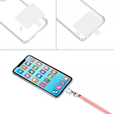 Cordon T&eacute;l&eacute;phonique Multifonctionnel Ajustable avec Patch - Rose