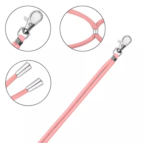 Cordon T&eacute;l&eacute;phonique Multifonctionnel Ajustable avec Patch - Rose