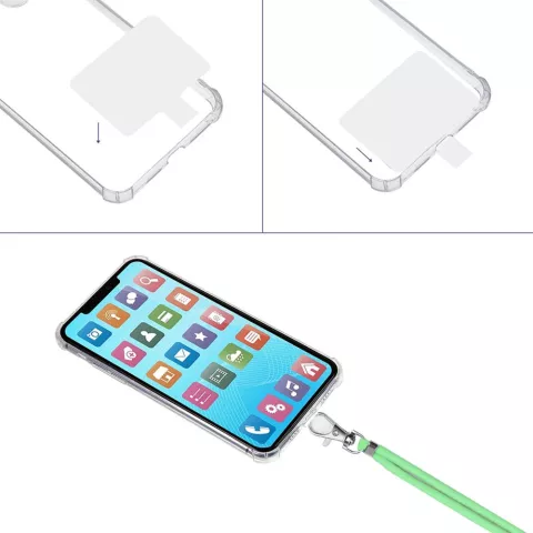 Cordon t&eacute;l&eacute;phonique multifonctionnel r&eacute;glable avec patch - Vert