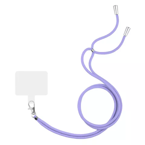 Cordon t&eacute;l&eacute;phonique multifonctionnel r&eacute;glable avec patch - Violet