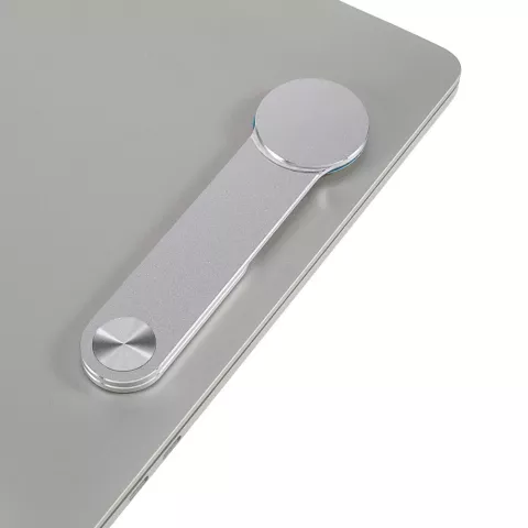 Support de t&eacute;l&eacute;phone magn&eacute;tique en aluminium pour ordinateur portable compatible avec MacBook et iPhone - Couleur argent