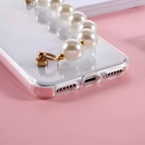 Coque en TPU Pearls compatible avec iPhone 7, 8, SE 2020 et SE 2022 - transparente