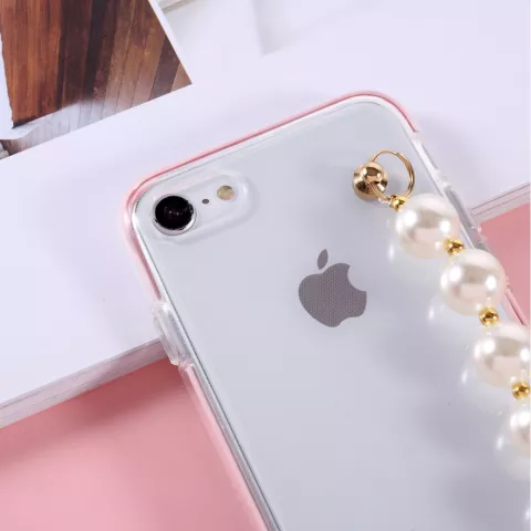 Coque en TPU Pearls compatible avec iPhone 7, 8, SE 2020 et SE 2022 - transparente