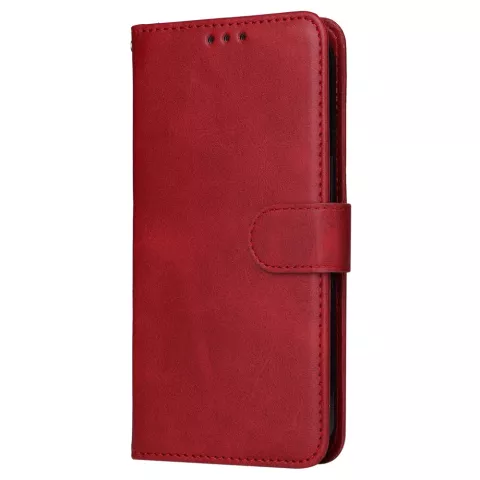 &Eacute;tui portefeuille en cuir artificiel Bookcase compatible avec iPhone 14 - rouge