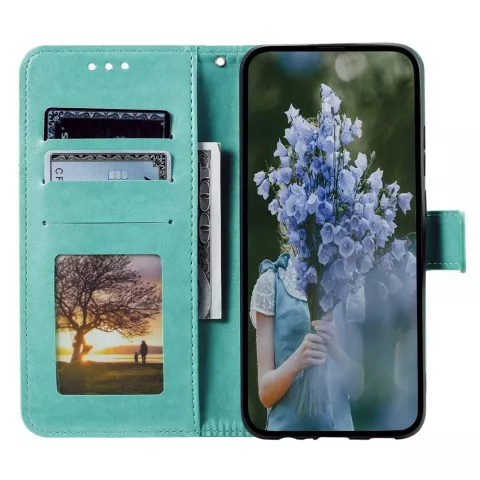 Coque en TPU Mandala Wallet pour iPhone 14 - verte