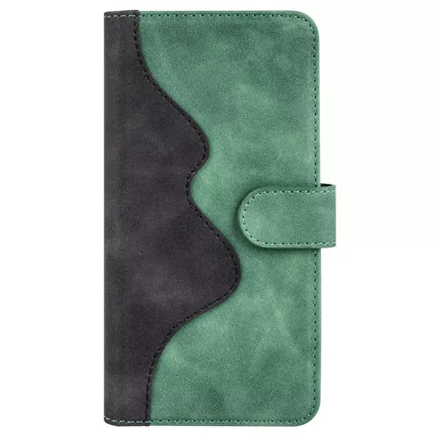 &Eacute;tui portefeuille en cuir artificiel Bookcase compatible avec iPhone 14 - vert