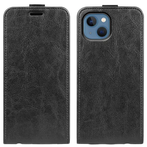 &Eacute;tui en cuir artificiel Flipcase vertical compatible avec iPhone 14 - noir