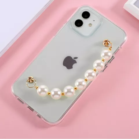 Coque en TPU Pearls pour iPhone 12 et iPhone 12 Pro - transparente