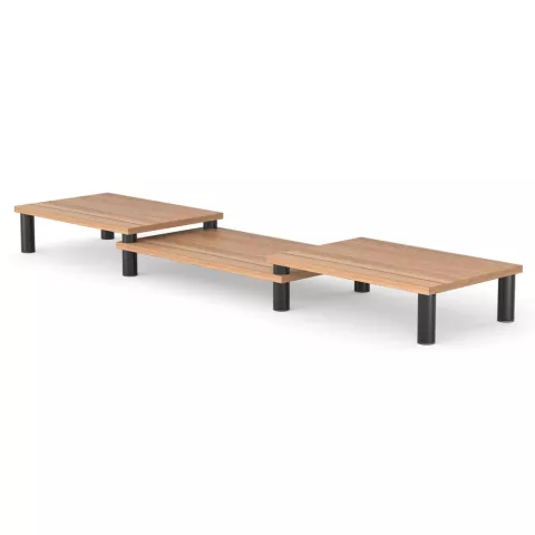 Support de moniteur en bois 3 pi&egrave;ces et support pour ordinateur portable pour le bureau