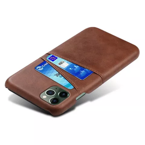 &Eacute;tui en similicuir Duo Cardslot Wallet pour iPhone 12 Pro Max - marron