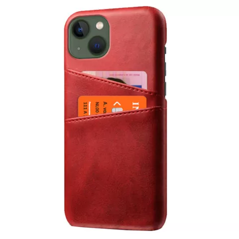 &Eacute;tui en similicuir Duo Cardslot Wallet pour iPhone 12 mini - rouge