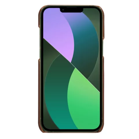 &Eacute;tui en cuir artificiel Duo Cardslot Wallet compatible avec iPhone 12 mini - marron