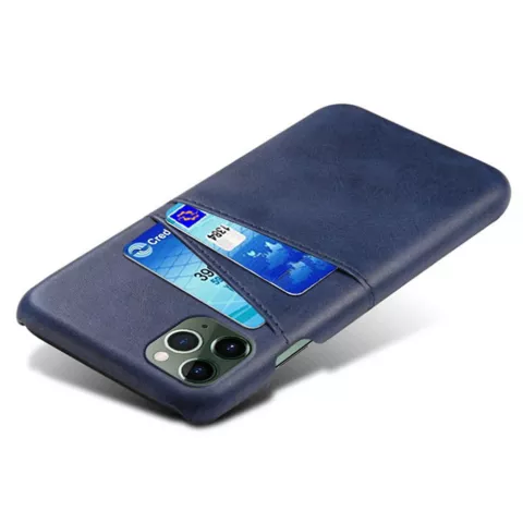 &Eacute;tui en cuir artificiel Duo Cardslot Wallet compatible avec iPhone 14 - bleu