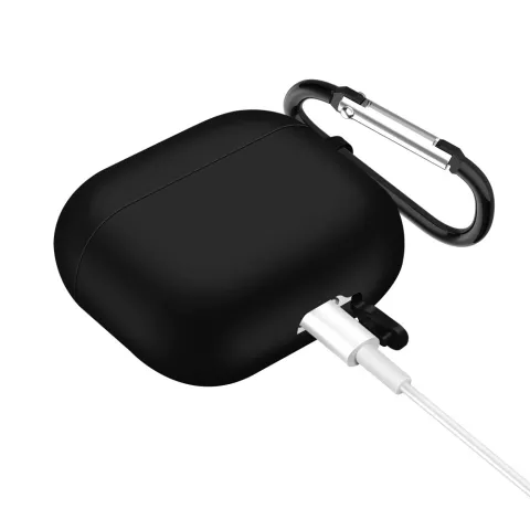&Eacute;tui en silicone Solid Protection avec crochet compatible avec AirPods 3 - noir
