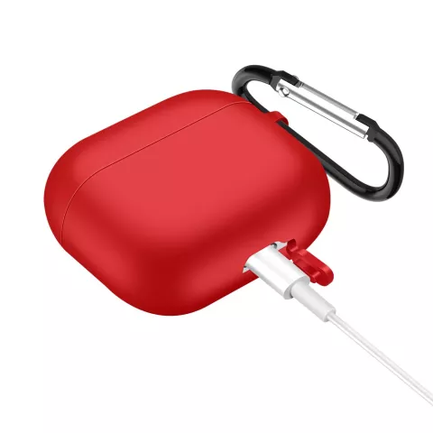 &Eacute;tui en silicone Solid Protection avec crochet compatible avec AirPods 3 - rouge