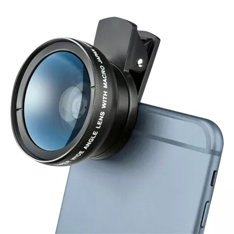 Kit d&#039;objectif de cam&eacute;ra de t&eacute;l&eacute;phone, objectif &agrave; clipser 2 en 1, ultra grand Angle 0,45x + objectif Macro HD