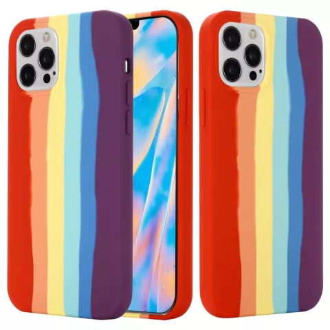 Coque en silicone Rainbow Pride pour iPhone 14 Pro - pastel
