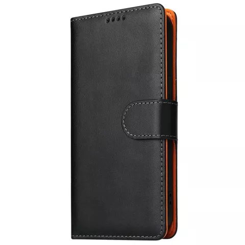 &Eacute;tui portefeuille en cuir artificiel Bookcase compatible avec iPhone 14 Pro - noir