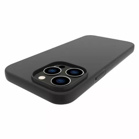 Coque en TPU noir mat compatible avec iPhone 14 Pro - noir