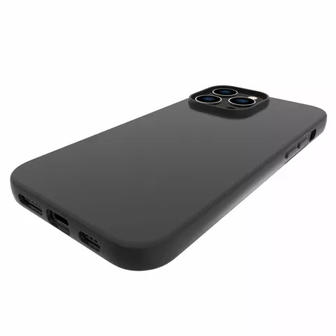 Coque en TPU noir mat compatible avec iPhone 14 Pro - noir