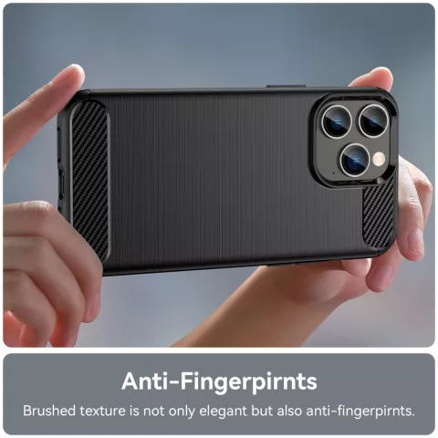 Coque en TPU Carbon Armor compatible avec iPhone 14 Pro - noir