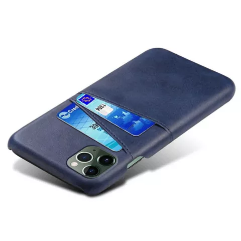 &Eacute;tui en similicuir Duo Cardslot Wallet pour iPhone 14 Plus - bleu